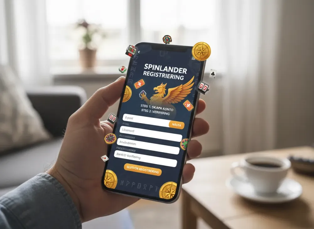 Spinlander registrering Steg för steg konto och verifiering